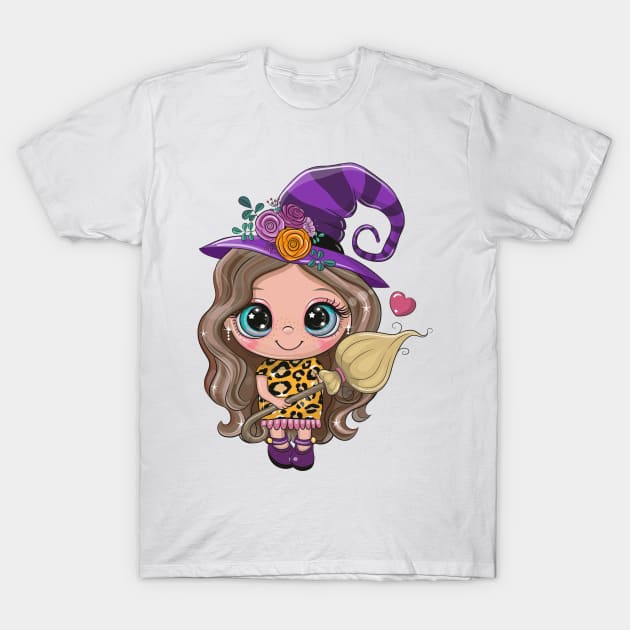 Cute Witch T-Shirt by Reginast777